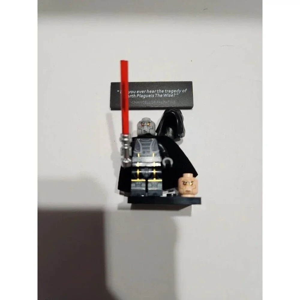 Custom Darth Plagueis the Wise Star Wars Minifigure + Quote Tile